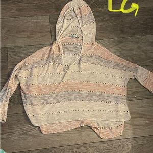 Knitted thin long sleeves with hood